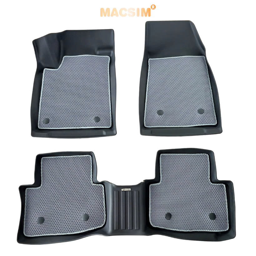 Thảm 2 lớp (sd3) dạng lưới lục giác MG5 (màu ghi) bề mặt cao su siêu sạch nhãn hiệu Macsim