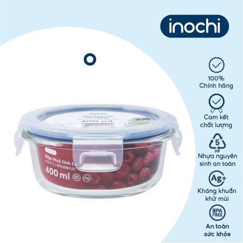 Hộp thuỷ tinh tròn Inochi - Nikko 400 ml