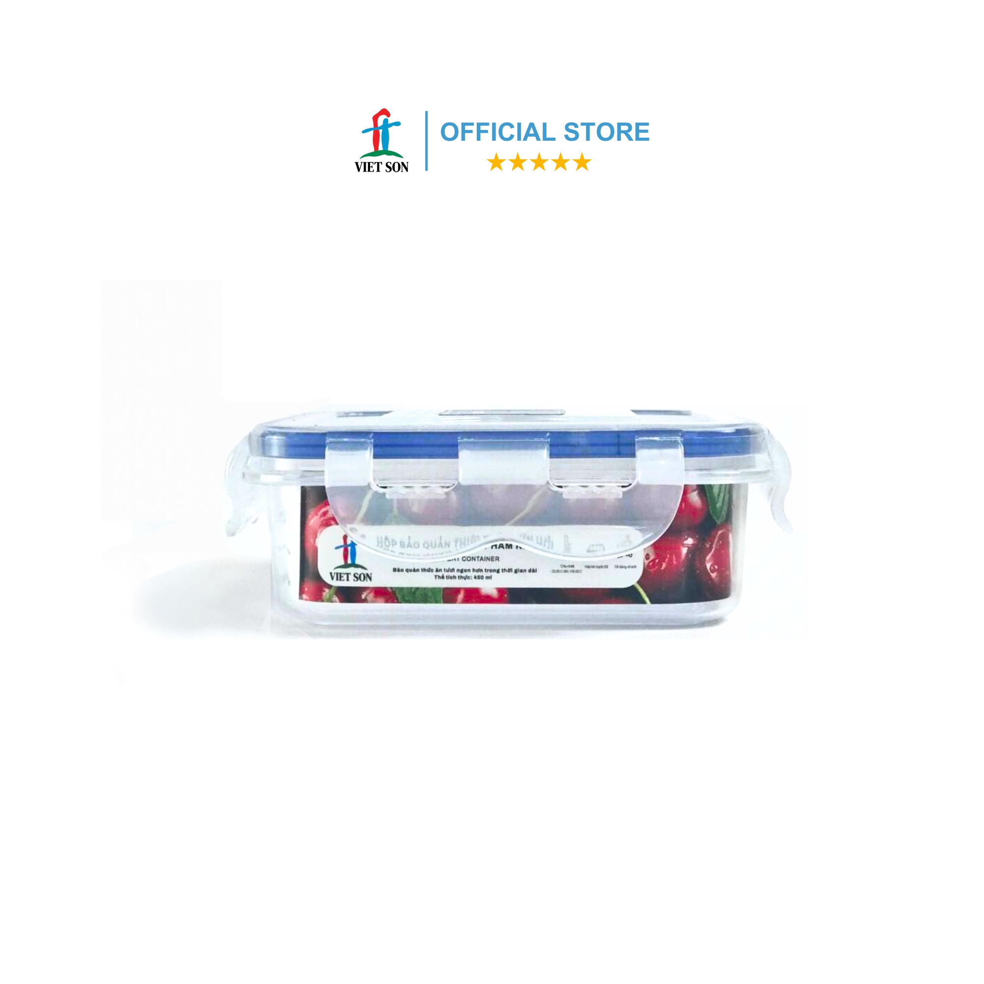 [TẶNG KHAY RÁO NƯỚC] Hộp Đựng Thực Phẩm VIETSON 450ml Nắp Khóa 4 Cạnh Kín Hơi