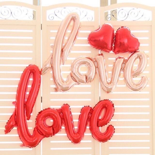 Chữ Love Liền Tráng Nhôm Trang Trí Phòng Cưới Sinh Nhật size to chọn màu