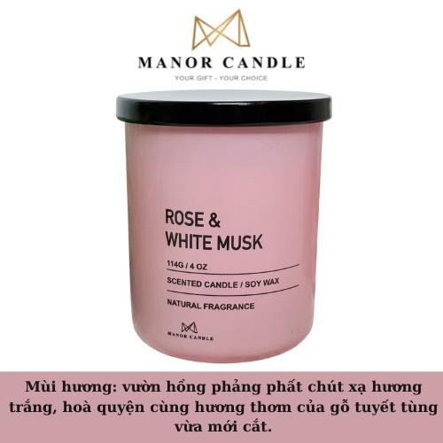 Nến thơm phòng, tinh dầu cao cấp nhập khẩu Manor Candle, không khói an toàn 4oz 114g