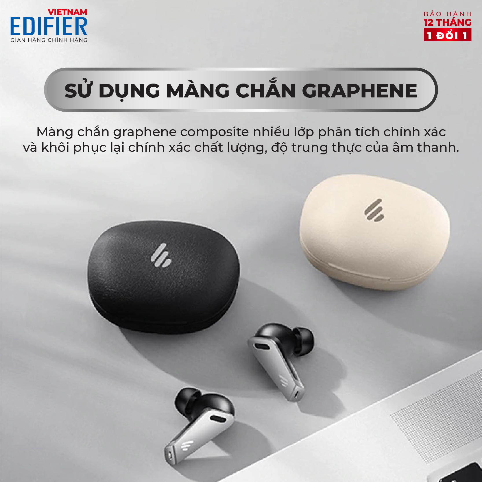 Tai nghe Bluetooth 5.0 EDIFIER TWS NB2 Âm thanh Stereo Chống nước IPX5 Có app điều chỉnh - Hàng chính hãng