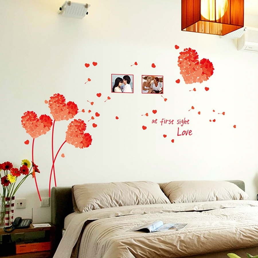 Decal Dán Tường Trái Tim Đỏ Binbin PK116 (125 x 96 cm)