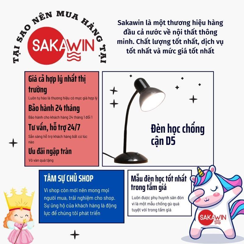 Đèn học để bàn Sakawin D5, Đèn học đèn làm việc bảo vệ mắt Bóng LED điều chỉnh 3 chế độ sáng
