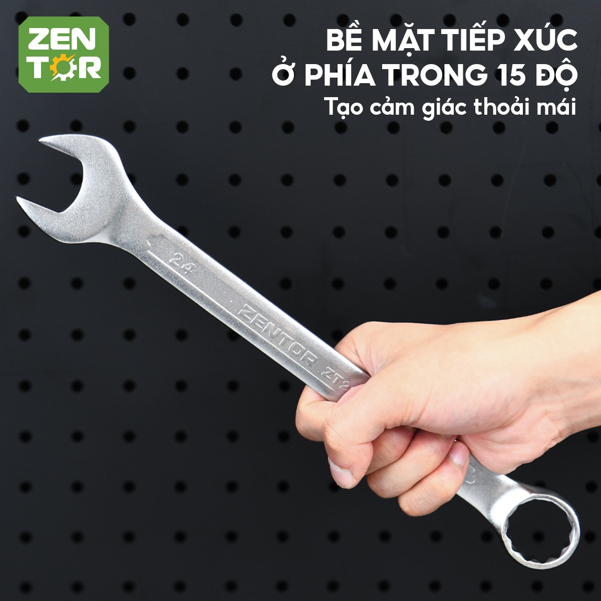 Cờ Lê Vòng Miệng Zentor, Cờ Lê 2 Đầu Thép Cacbon Đầy Đủ Kích Cỡ 8-24mm Bền Bỉ Chắc Chắn Chuyên Dụng Cơ Khí Sửa Chữa
