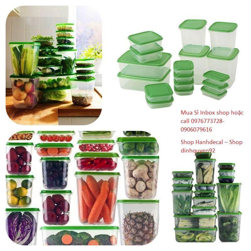 Bộ Hộp Nhựa 17 Món Đựng Thức Ăn, Hộp Nhựa Đựng Thức Ăn Chất Lượng Cao, Hộp Nhựa Dùng Được Trong Lò Vi Sóng - Hàng Chất Lượng