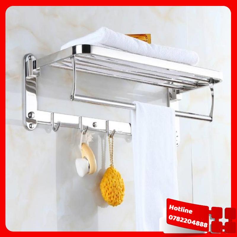Giá Vắt Khăn Nhà Tắm Inox 304 Cao Cấp Sáng Bóng - Giá Vắt Khăn 2 Tầng Tiện Lợi - Loại Tốt
