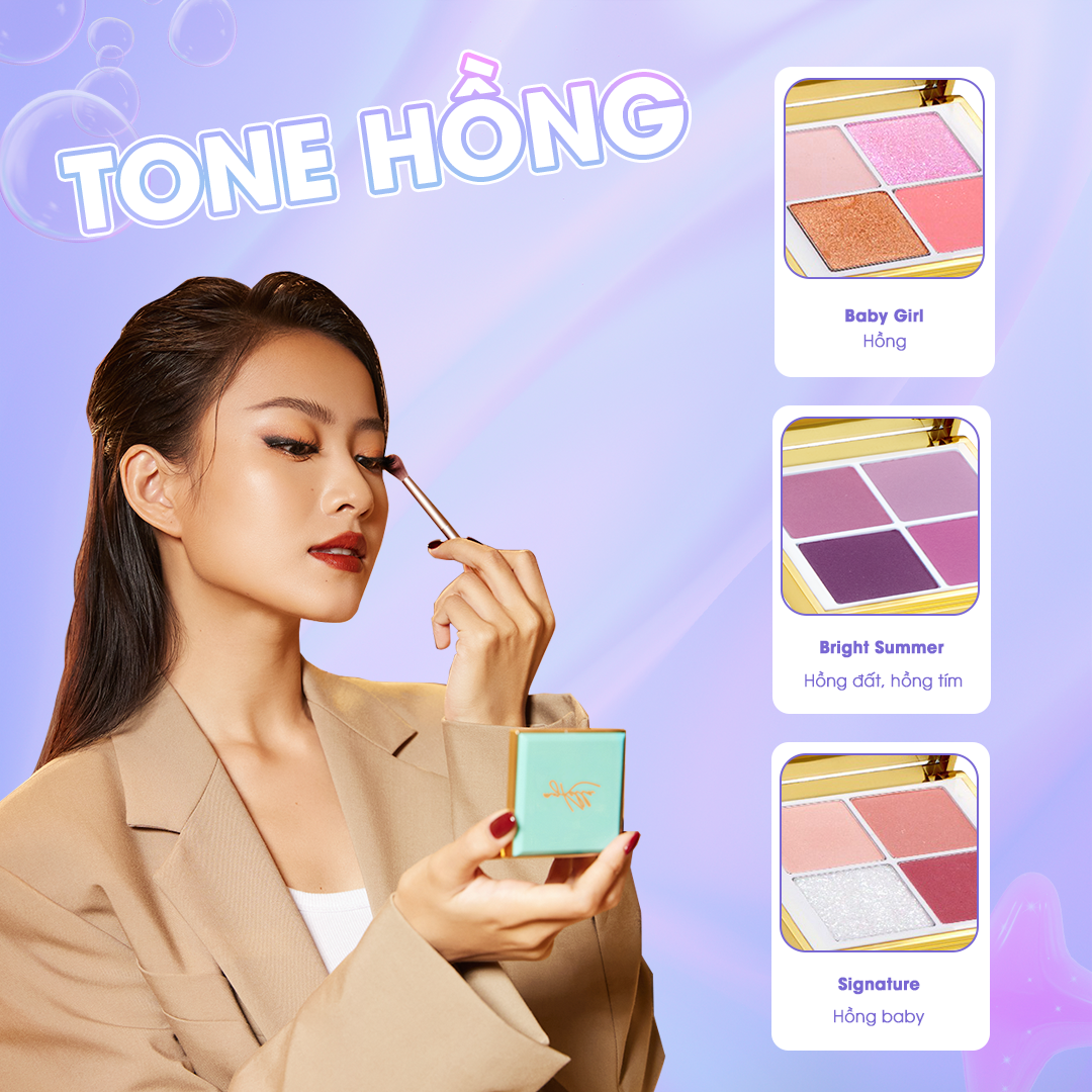 Phấn Mắt Trang Điểm myKella Mini Glam Eye Palette Siêu Mịn