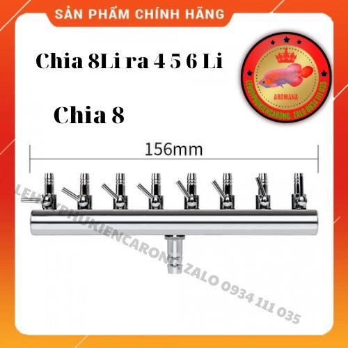 Van Inox Chia Khí Oxy/Co2 Khóa Điều Chỉnh - Đầu 8 Li Ra 4 5 6Li Chia 2 4 6 8