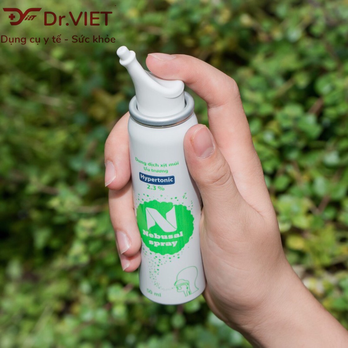 Dung dịch xịt mũi ưu trương – Nebusal Srpay 2,3% Chính hãng - Thích hợp cho người lớn và trẻ em trên 3 tuổi, giảm nghẹt và vệ sinh mũi
