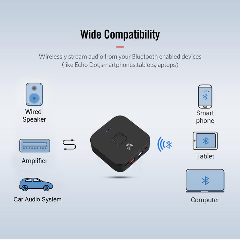 NFC Bluetooth 5.0 Receiver 3.5mm APTX LL AUX RCA Jack Wireless Adapter Auto Car Bluetooth Audio Receiver