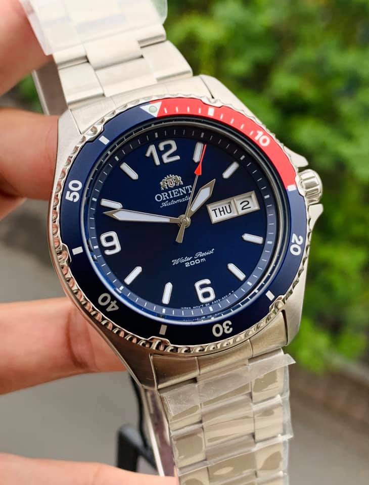 Đồng hồ nam dây kim loại Orient Mako Pepsi FEM65006DW
