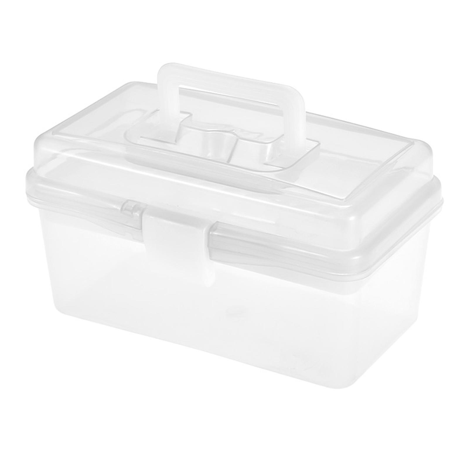 Clear Plastic Art Storage Box Watercolor Oil Painting Supplies Multipurpose Case Portable for Artists Students