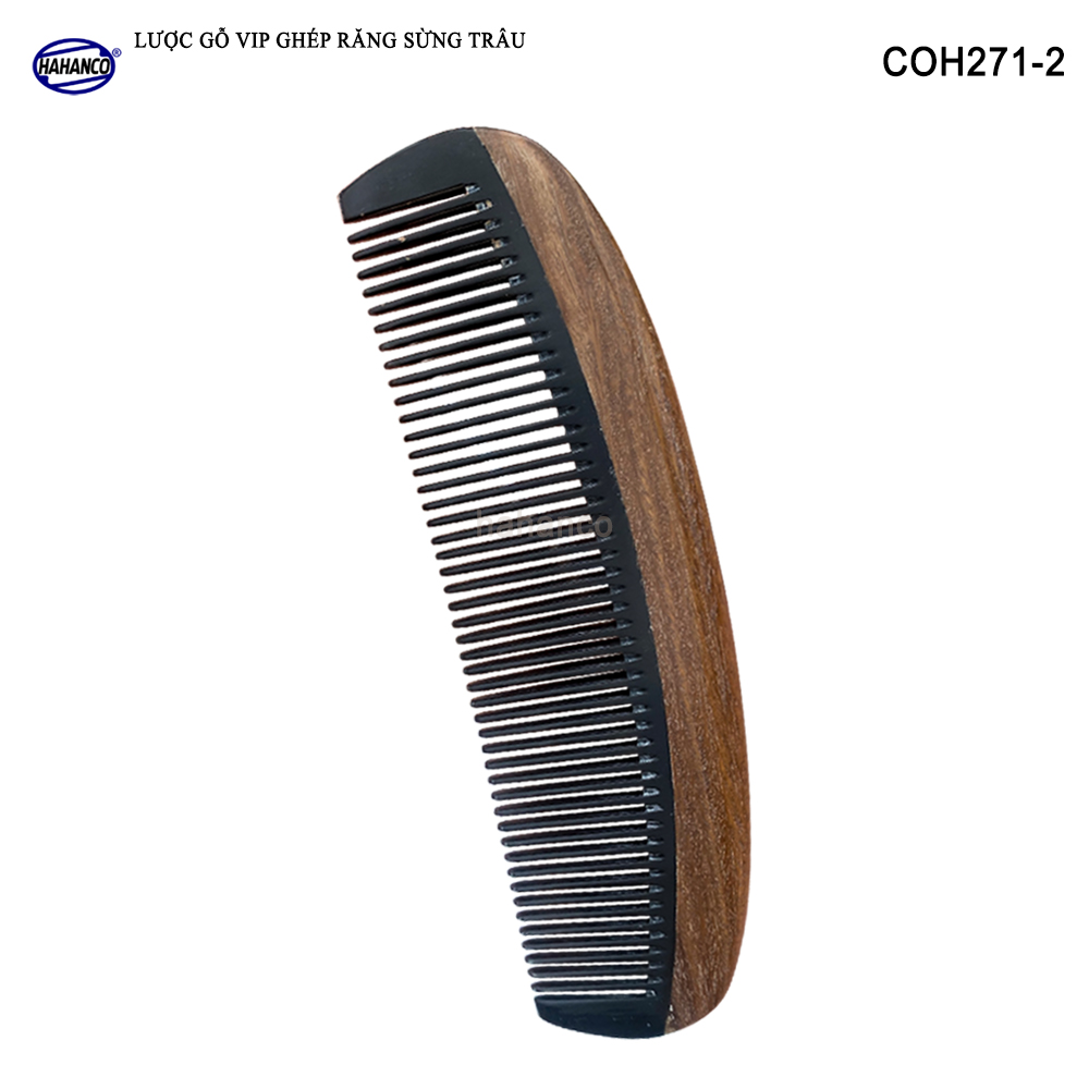 Lược Gỗ Thơm Ghép Răng Sừng Đen Cao Cấp HAHANCO (Đủ Mẫu) Kiểu Dáng Châu Âu- COH271