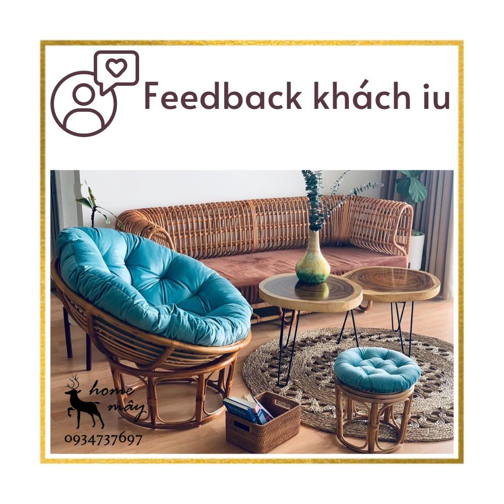 Ghế Mây Papasan KÈM nệm tròn thư giãn HOME MÂY phòng khách/phòng ngủ