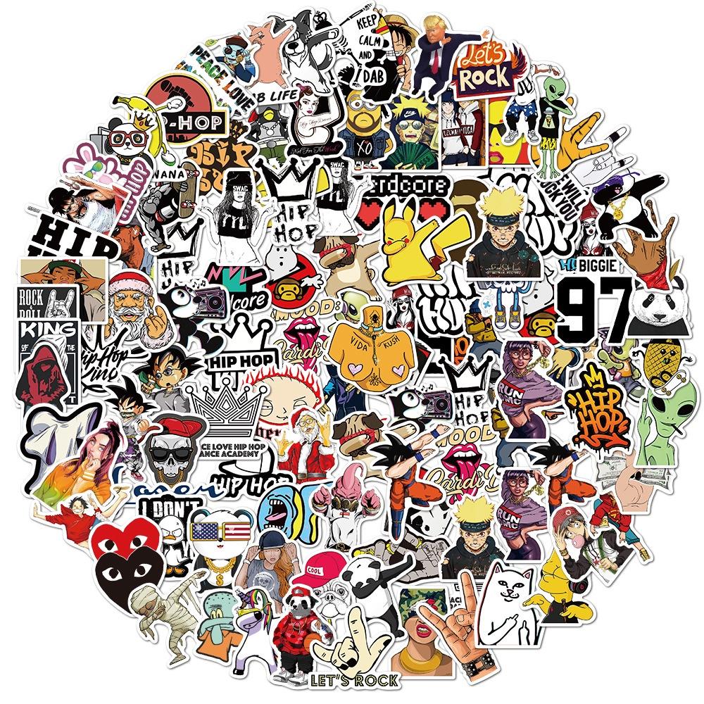 Set 100 Cái STICKER HIP HOP Đường Phố Chống Thấm Nước Trang Trí Điện Thoại , Laptop , Vali Siêu Cute