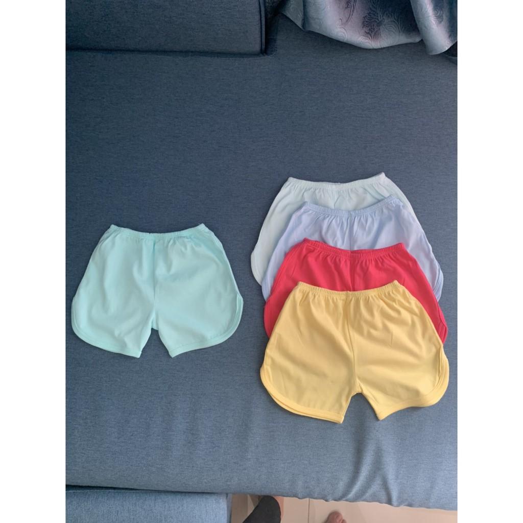 Quần đùi màu sơ sinh cho bé trai và bé gái cotton 100%