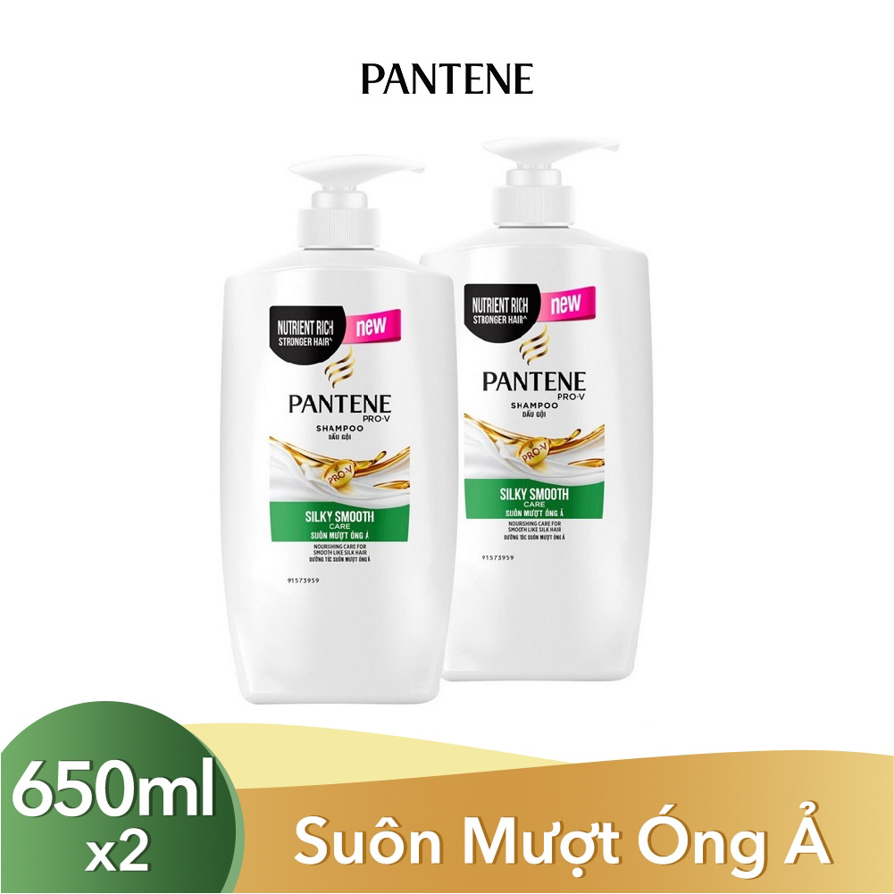 Combo 2 Dầu Gội Pantene Suôn Mượt Óng Ả 650g