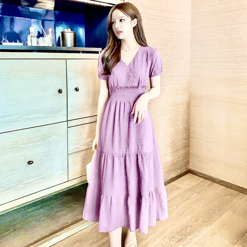 Đầm 3 tầng nhún eo thanh lịch D079 - Lady Fashion - Khánh Linh Style