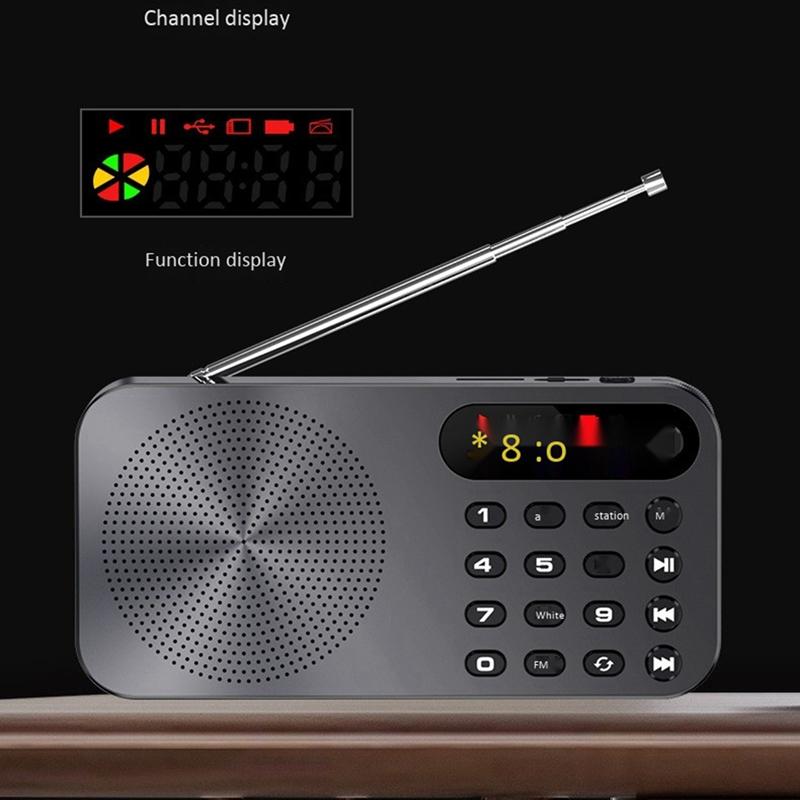 Q6 Multi-function Fm Radio 3600mah Battery Rechargeable Led Digital Display Radio