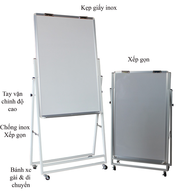 [Nhập 241120KB12 giảm 20K] Bảng Flipchart chân gấp 80x120cm-Mặt bảng trắng không ô ly-bảng giá rẻ BAVICO