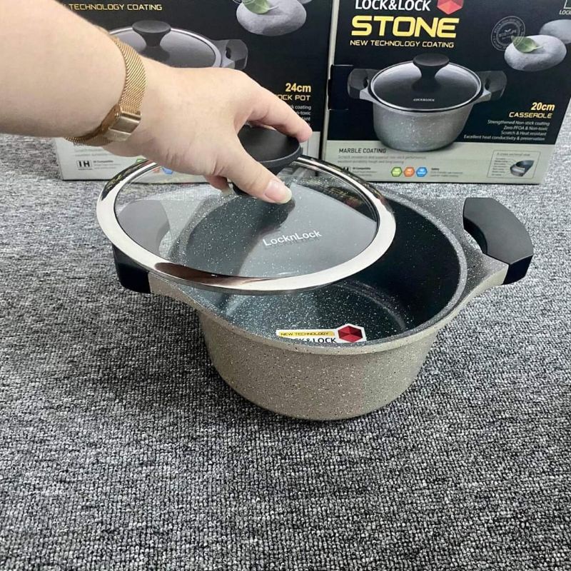 Nồi Đá Stone Cao Cấp 20cm LCA6202D (cam kết hàng chuẩn, y hình)