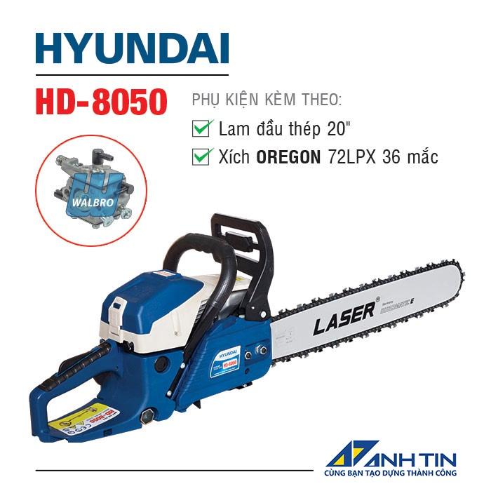 Máy cưa xích HYUNDAI HD-8050 | Công suất 3.0HP | Dung tích xy lanh 49.3cc