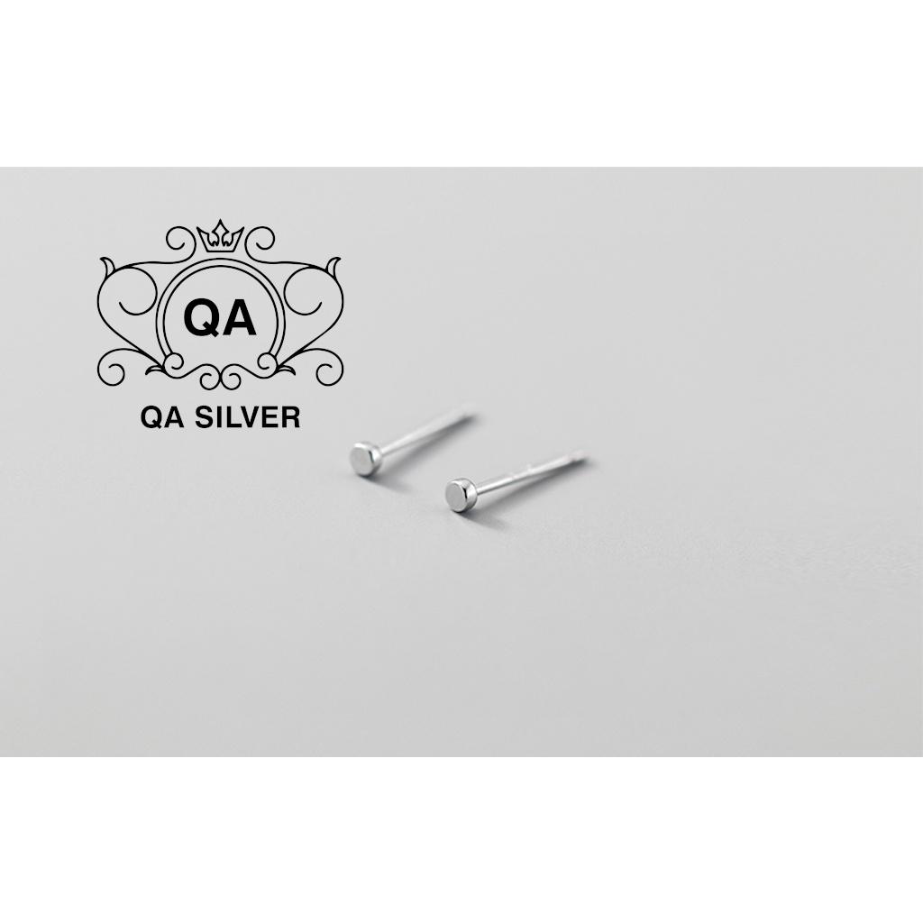 Khuyên tai bạc 925 đinh tán tròn nam nữ bông nụ dày tối giản S925 MINIMAL Silver Earrings QA SILVER EA211202