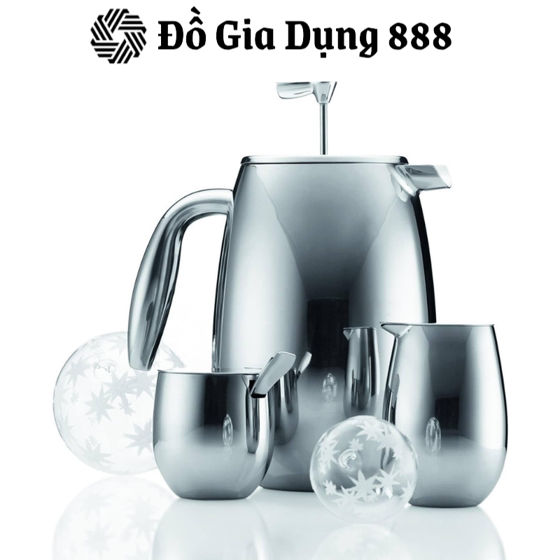 Set Đựng Đường Sữa Bodum COLUMBIA, Chất Liệu Thép Không Gỉ, Thiết Kế Siêu Sang, Nhập Đức