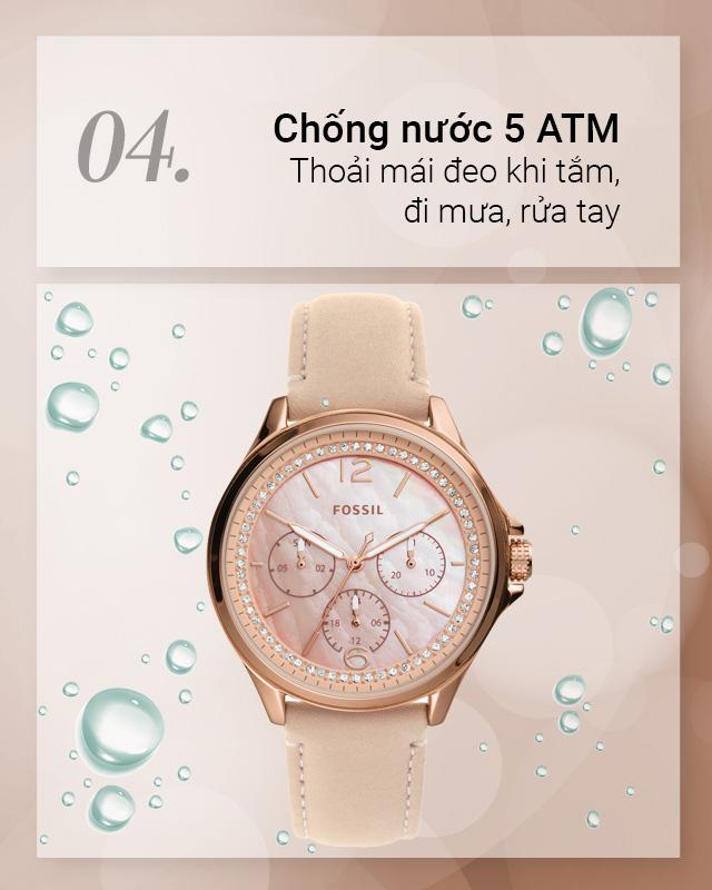 Đồng hồ nữ Fossil ES4785 có hệ số chống nước 5 ATM