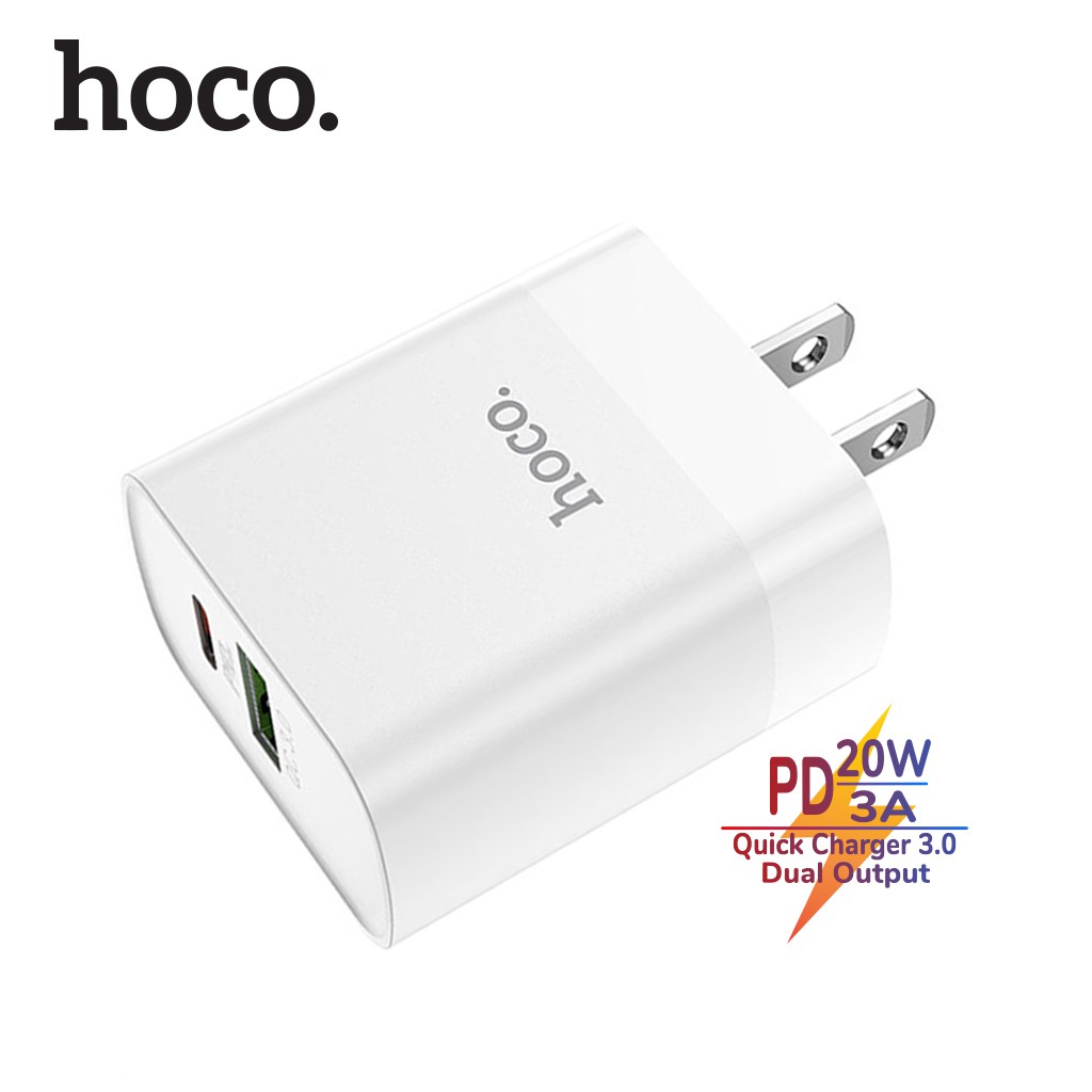 Củ Sạc Nhanh Cho Iphone Hoco C80 - Hỗ trợ sạc nhanh 20W PD QC3.0 - Hàng Chính Hãng