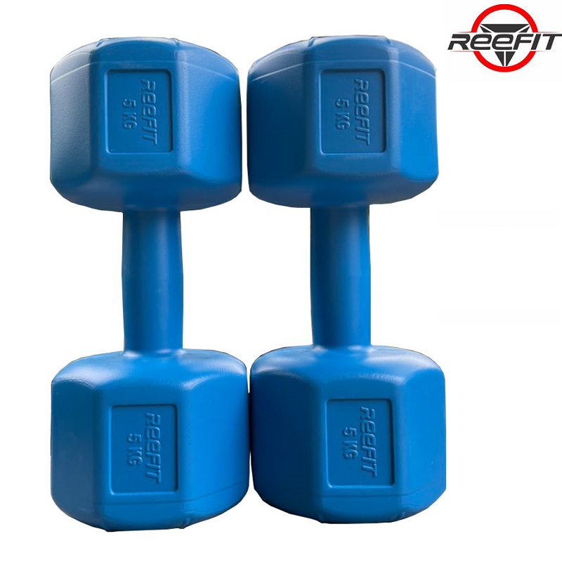 Bộ 2 vỏ tạ tay nhựa bát giác 5kg REEFIT