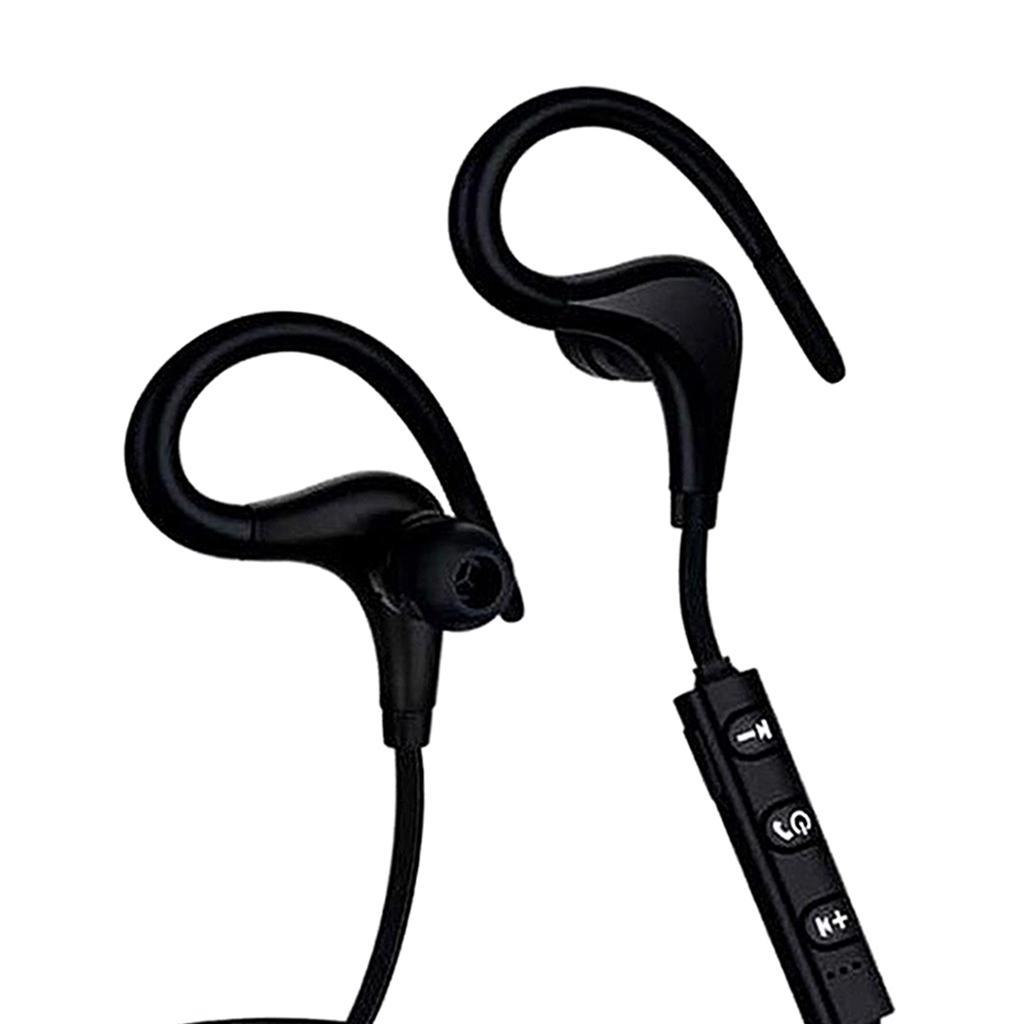 Bluetooth Earphones Sports Headset Earbuds with Noise Cancelling Black
