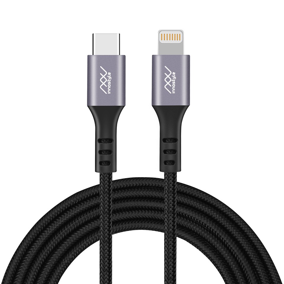 Dây Cáp Sạc USB Type-C To Lightning Chuẩn MFi Hỗ Trợ Sạc Nhanh Cho iPhone Innostyle Duraflex - Hàng Chính Hãng