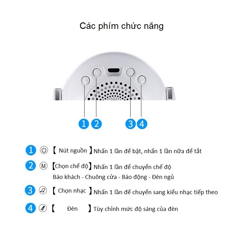 Chuông báo khách thông minh cảm biến chuyển động hồng ngoại SF-23R cao cấp (Tặng miếng thép đa năng 11in1)