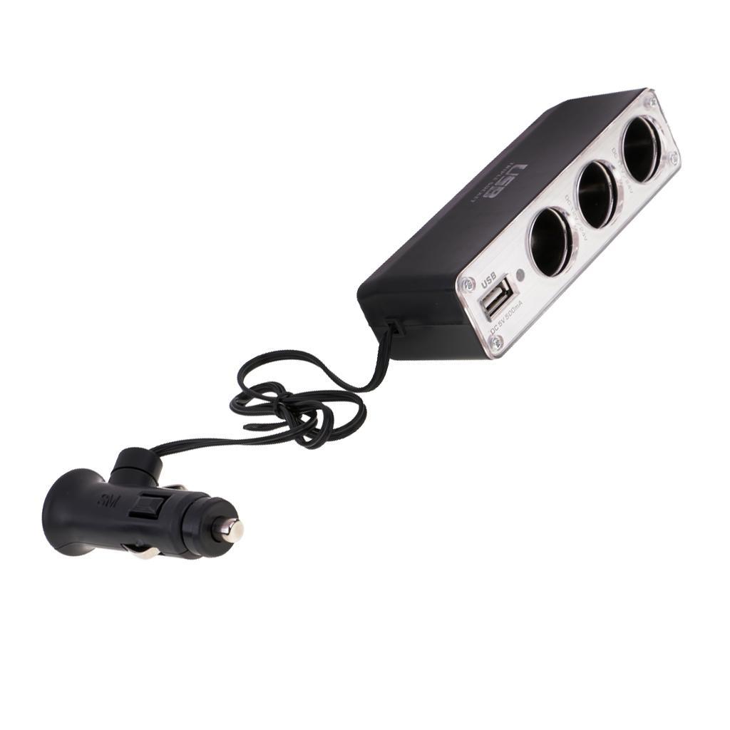 DC 12V USB Port Socket Car Lighter Splitter Adapter Charger