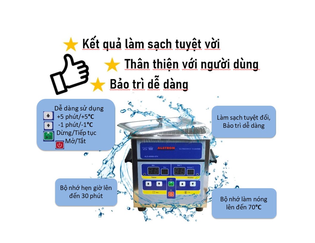 Máy Rửa Sóng Siêu Âm Thương Hiệu ALSTRON Singapore - Ultrasonic Cleaner 