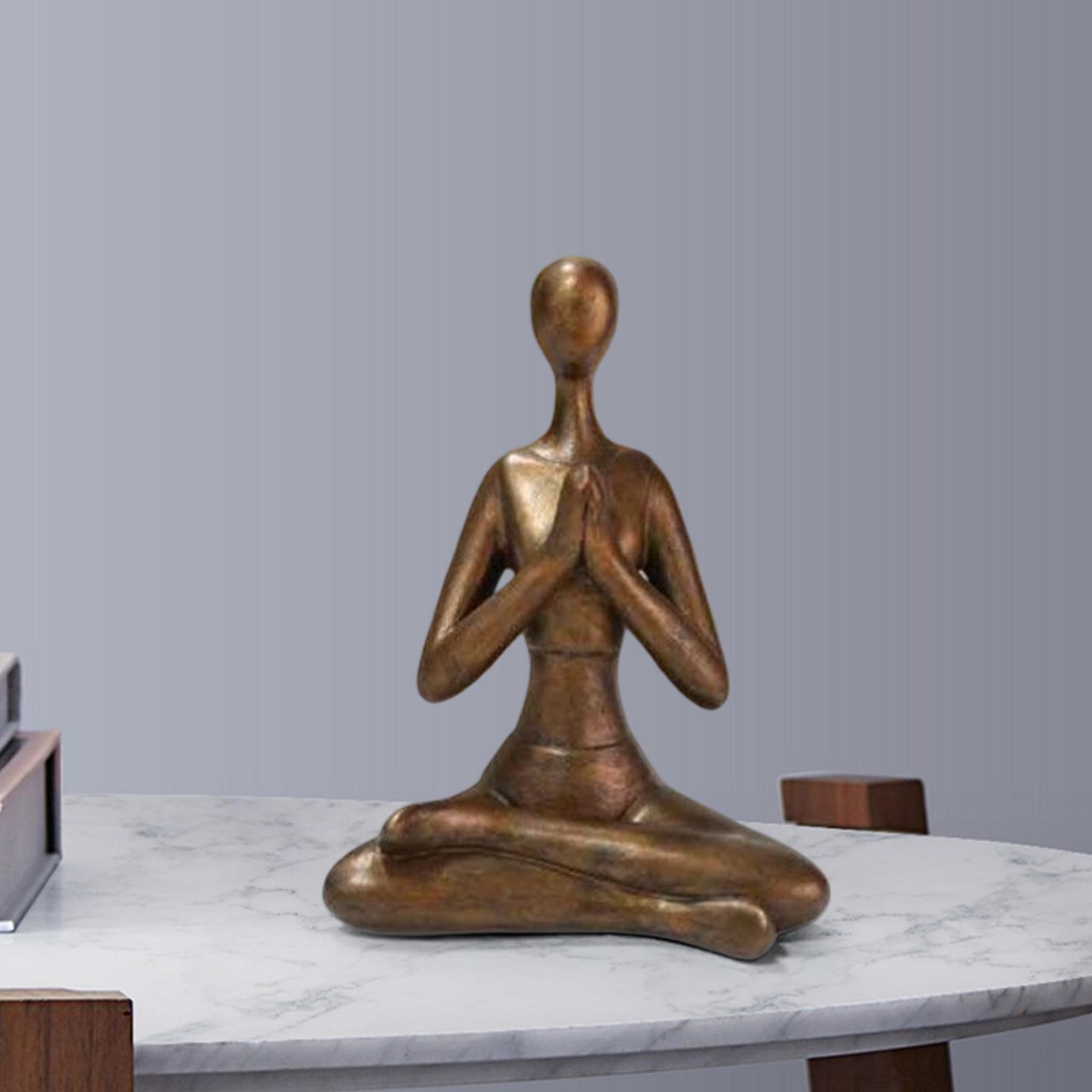 Creative Meditation Yoga Pose Statue Yoga Girl Statue for Home Living Room Decor