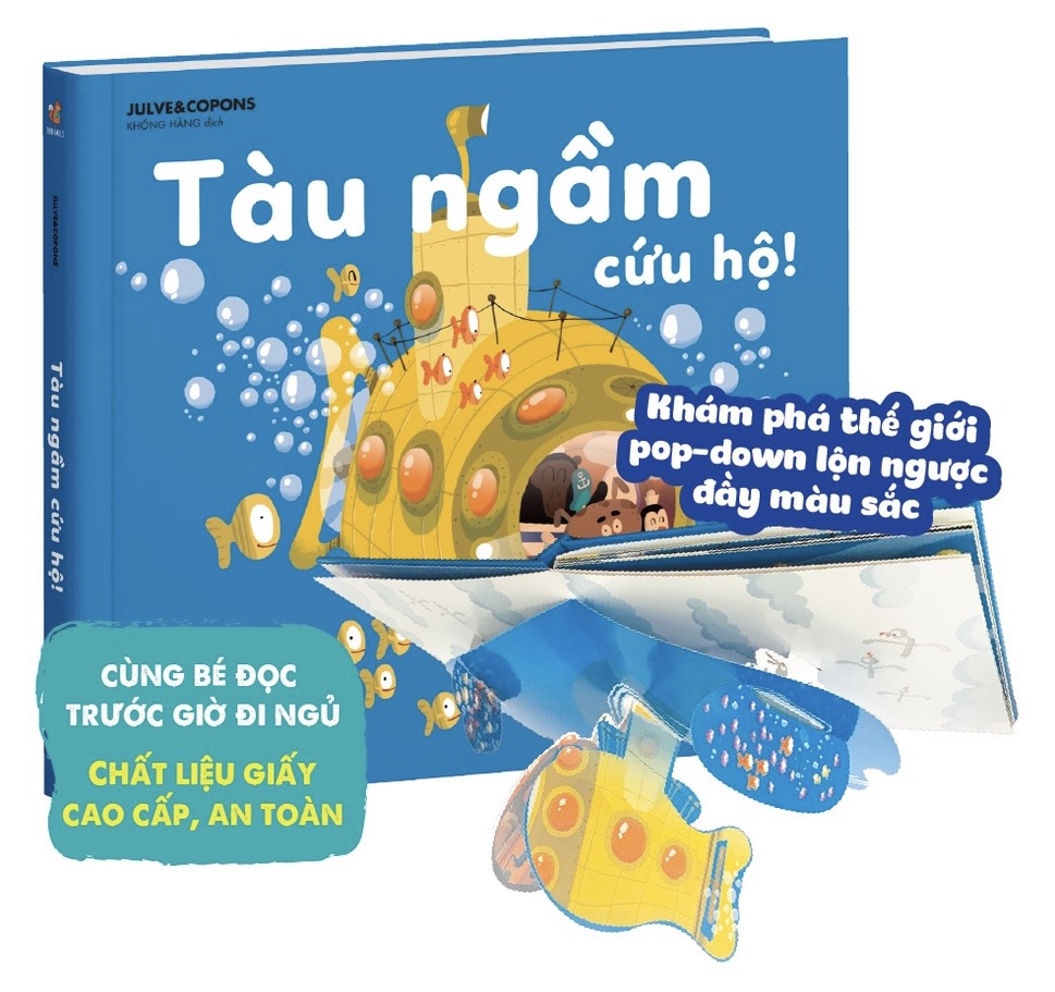 Sách POPDOWN lật mở tương tác 3D cho bé - Tàu Ngầm Cứu Hộ và Cuộc đua khinh khí cầu - TNBooks