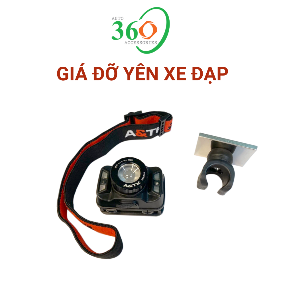 Giá Đỡ Đèn Pin Xe Đạp Dành Cho Đèn Pin Đội Đầu HNK-003, Có 3 Lựa Chọn Gắn Trên Ghi Đông, Trên Cổ Yên Xe Và Giá Đỡ Nam Châm