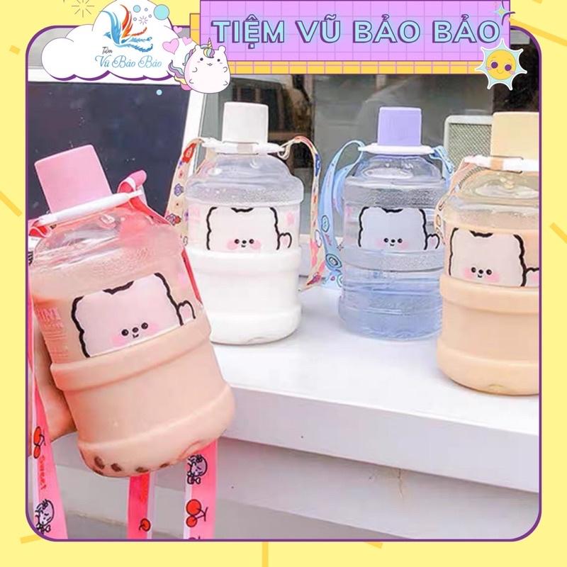 Bình nước in hình dễ thương Thể thao Di động tiện dụng Bình nước dung tích lớn