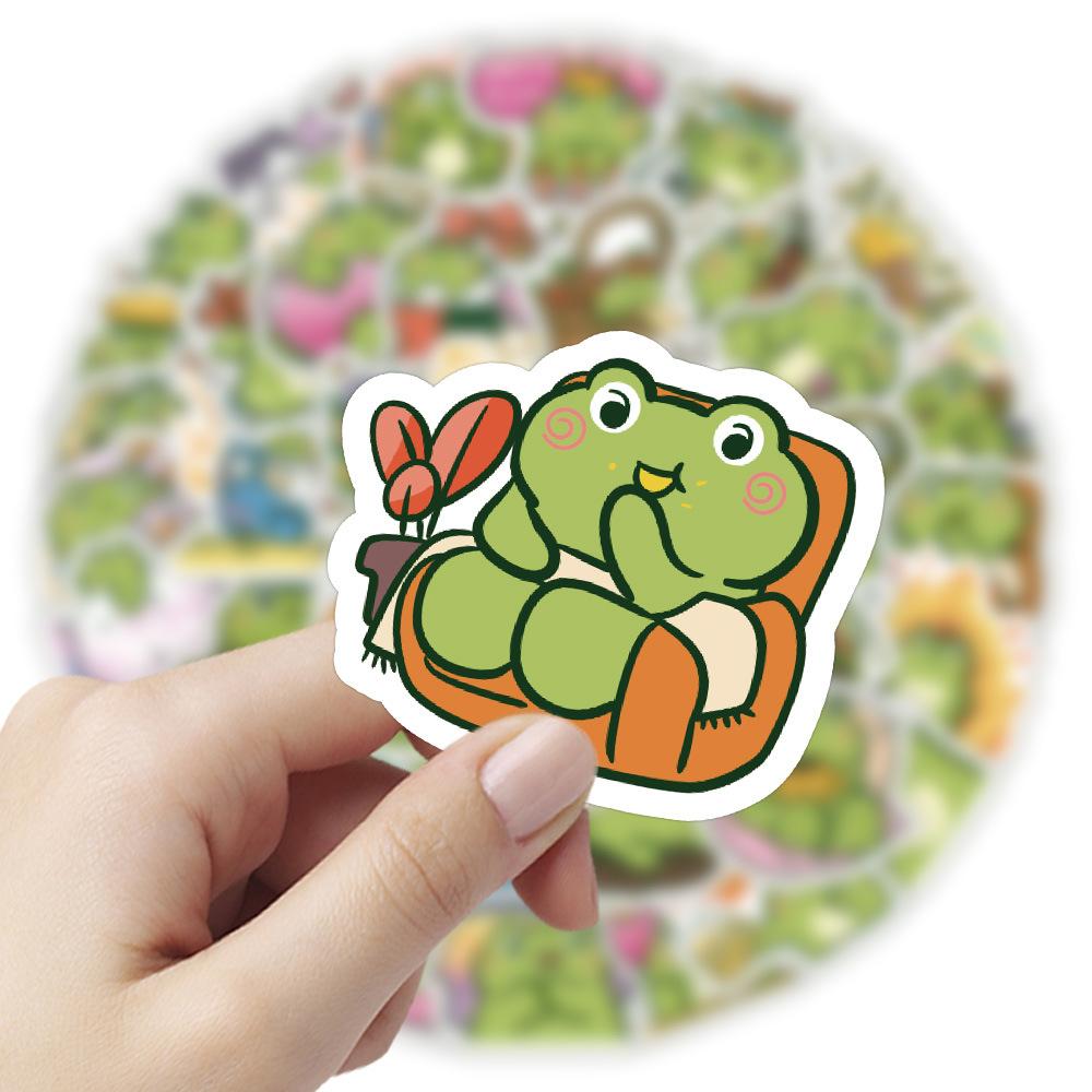 Sticker ẾCH MẬP hoạt hình cute trang trí mũ bảo hiểm,guitar,ukulele,điện thoại,sổ tay,laptop-mẫu S98