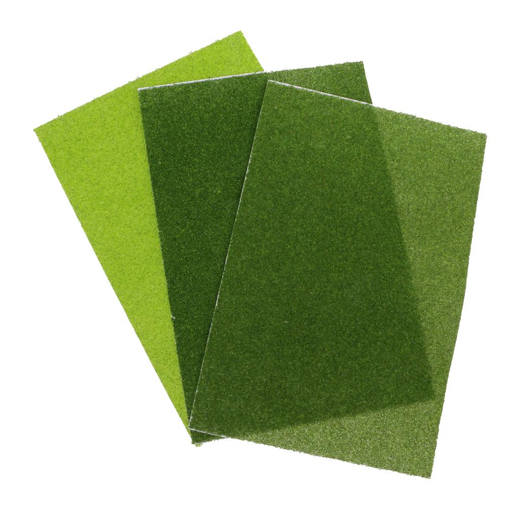 3 Miếng Nhựa Dẻo Mô Phỏng Nhân Tạo Cỏ Thảm Sân Cỏ Bãi Cỏ Mô Hình Bố Trí Phần 30X20 cm