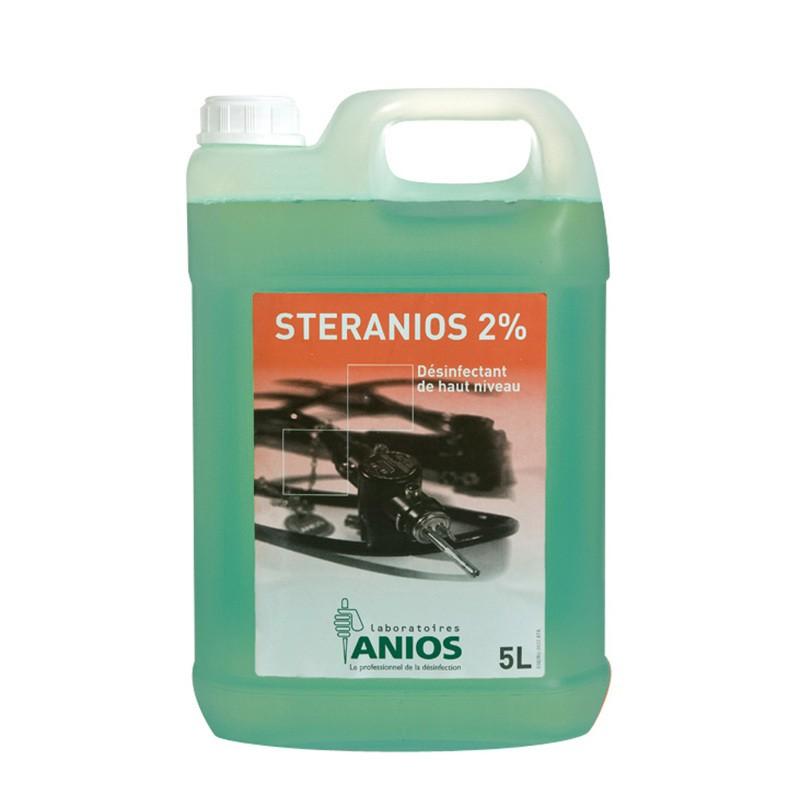 Dung dịch sát khuẩn Steranios 2% can 5L, ngâm khử sát khuẩn dụng cụ, khử trùng mức độ cao.