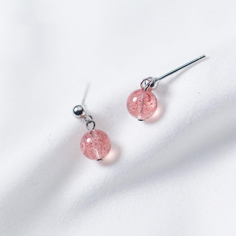 Khuyên tai bạc Ý s925 dâu tây E8546 - AROCH Jewelry