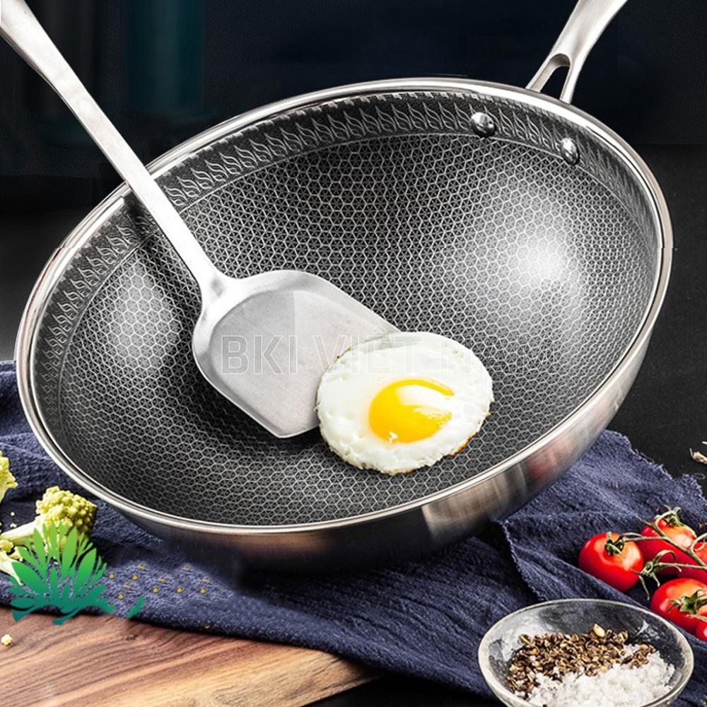 Chảo Chống Dính Sâu Lòng 32CM Vân Đá Tổ Ong Hàn Quốc, Dùng Được Cho Mọi Loại Bếp