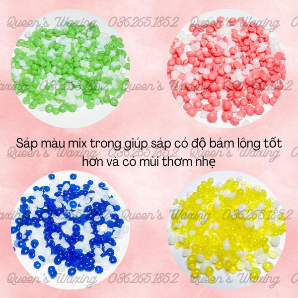 100g Sáp wax lông MIX đủ màu Hard Wax Beans siêu bám lông tặng kèm que wax