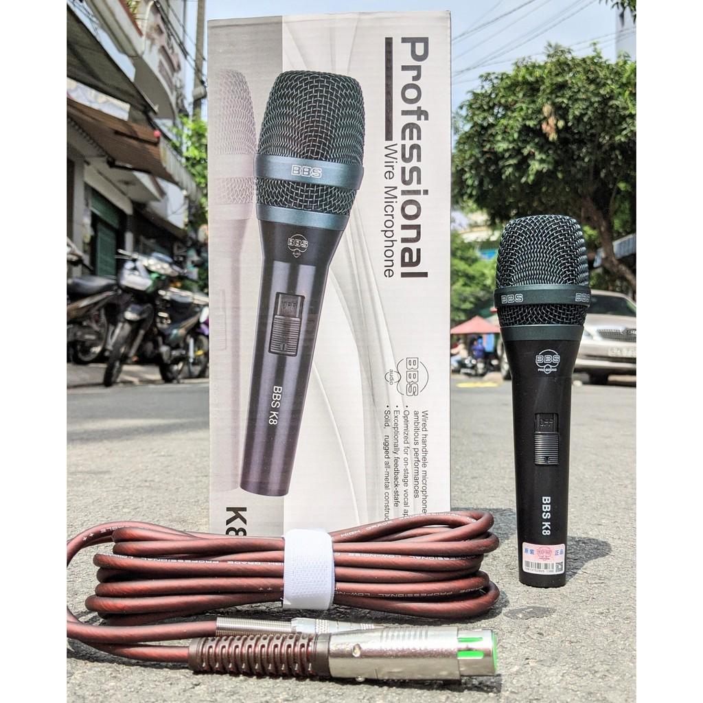 Micro BBS K9 hát karaoke chuyên nghiệp hát hay tiếng sáng dày trầm mic hút không hú không rè bảo hành 12 tháng