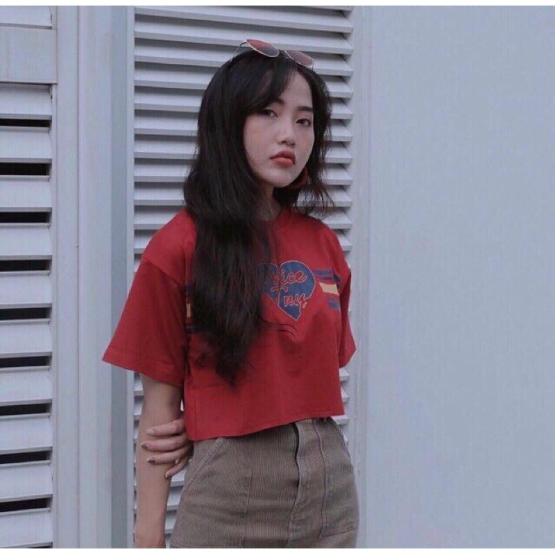 Áo Thun Croptop Nữ In Hình Thời Trang Cá Tính Mềm Mát Mùa Hè