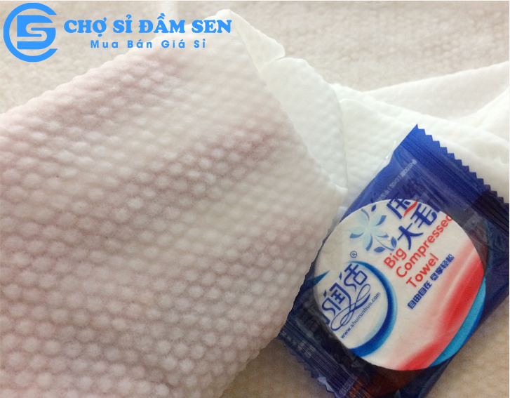 Khăn Tắm Nén. Khăn Du Lịch cotton dùng 1 lần, Khăn Đa Năng Tự Nhiên Thấm Nước Tốt G384-KhanTamNen-Xanh